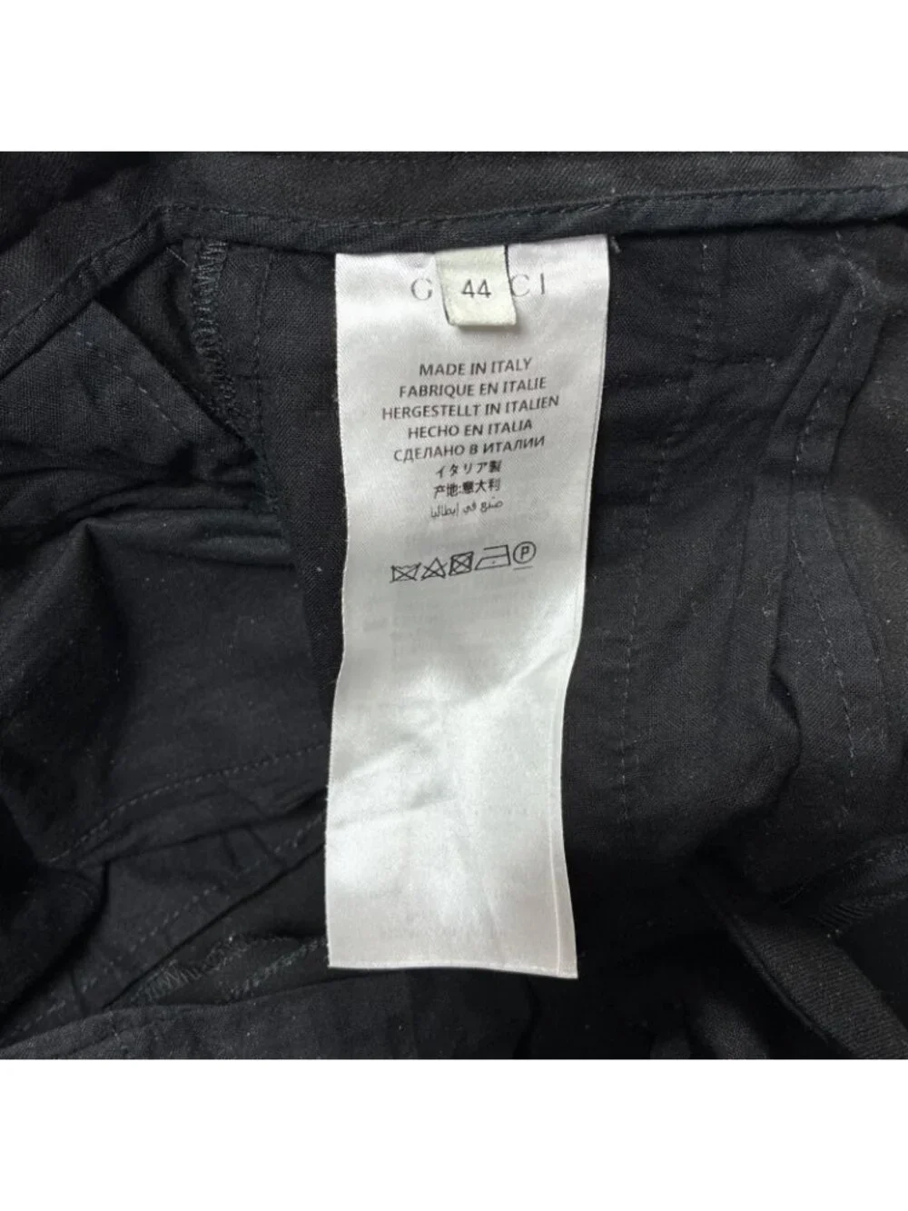 Gucci Side Line Gabardine Stretch Pants Black 44